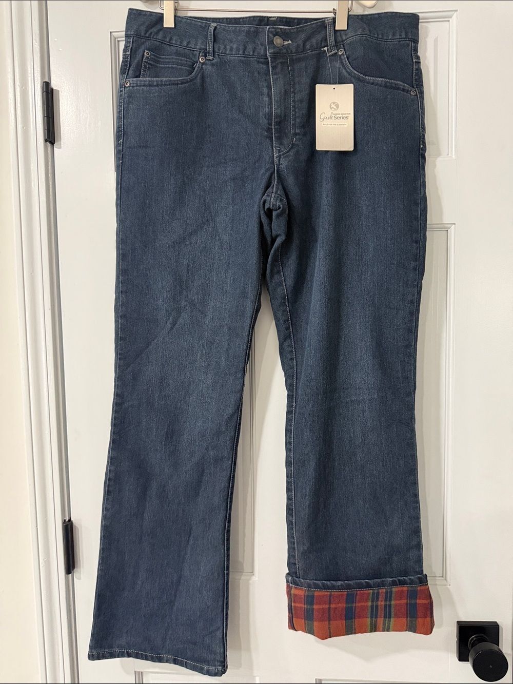 Guide Series Flannel Lined Jeans Women’s 14 Blue Denim Straight Leg Cotton NEW